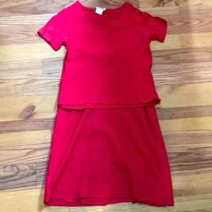 Mister Leonard Bright Red 3 Piece Skirt Set, Size 10 (tag missing).